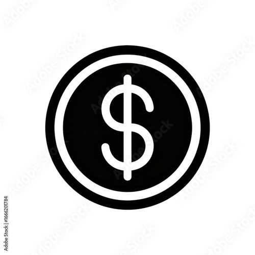 Dollar sign symbol isolated on transparent background