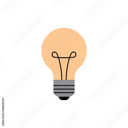 Illustration of a light bulb isolated on transparent background