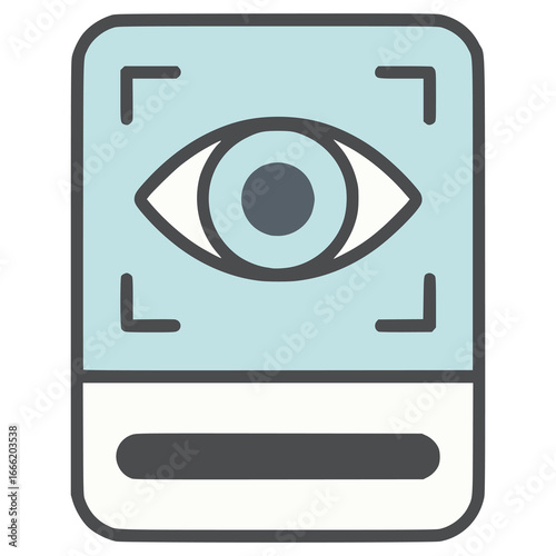 eye scanner security technology flat color vector illustration template design