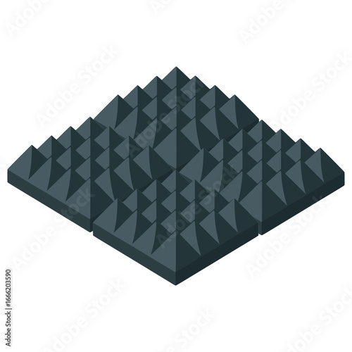 soundproofing foam object flat color vector illustration template design