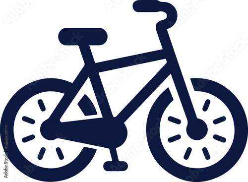 Sleek bicycle icon for modern designs, promoting eco friendly transportation and active lifestyle