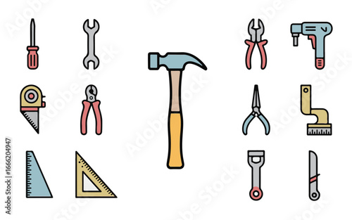 set of tools isolated on white