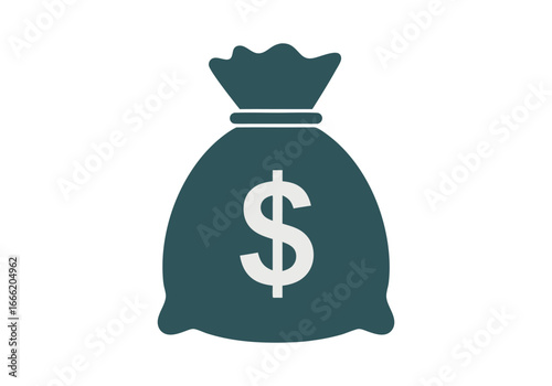 Money Bag Icon Finance, Wealth, and Investment Symbolism - Vector Graphic