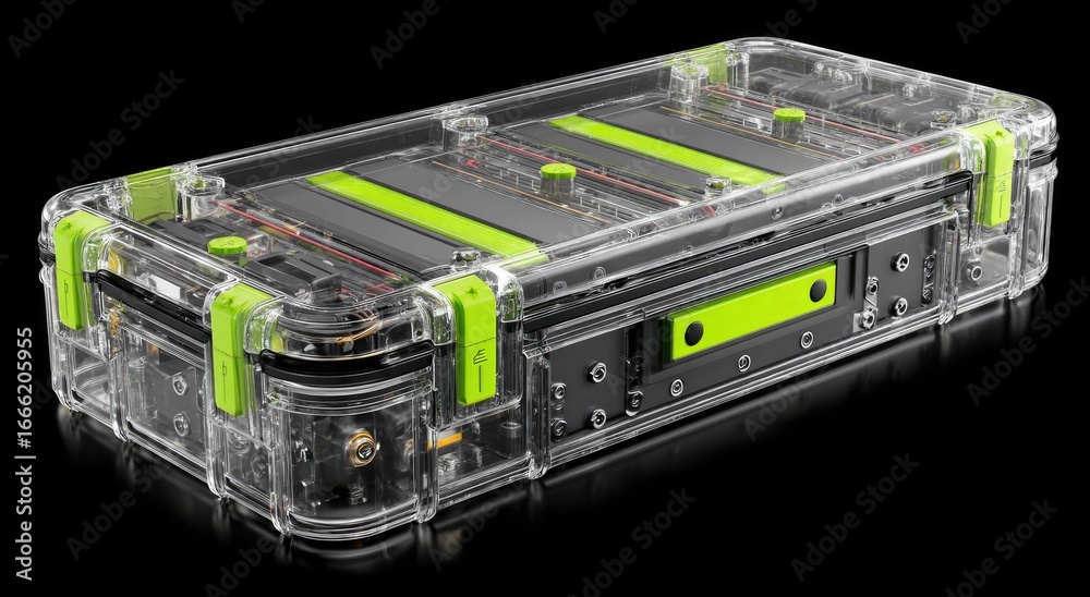 Fototapeta premium Transparent, green-accented device case
