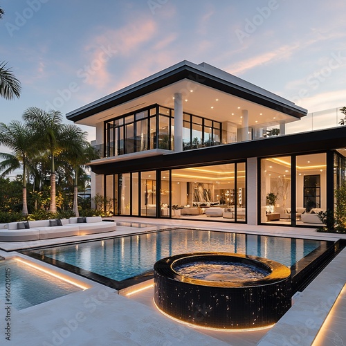 Luxury Villa with Sunset Poolside.