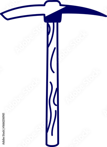 Vector of Pickaxe. Pickaxe mining icon silhouette, mining resources with a pickaxe or pick axe flat vector icon for apps and games. continuous line pickaxe mining tool vector illustration