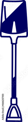 Vector of a Snow Shovel icon. Snow shovel with a strong, clearly defined stroke. 