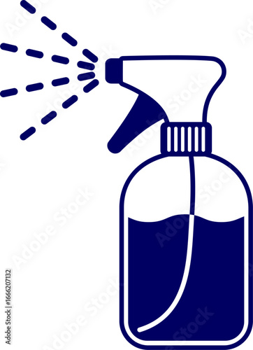 Vector illustration of a spray bottle. Cleaning Spray Bottles and Dispenser Illustration for Home Hygiene and Sanitation. Water spray bottle, liquid spraying cleaner, chemical clean detergent sprayer 