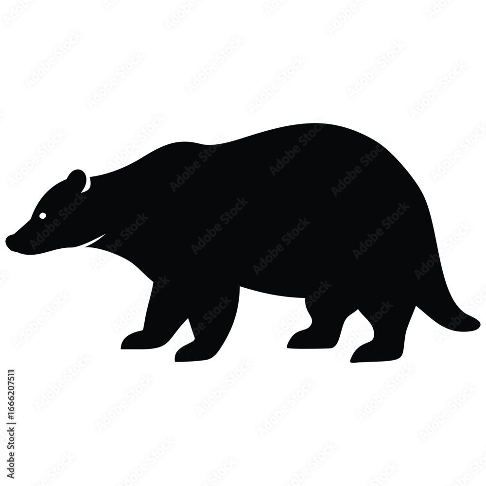 Obraz premium Badger silhouette vector illustration.