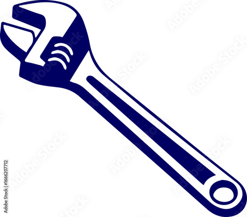 Vector of adjustable wrench. Wrench Icon Flat Design. Vector illustration of A wrench and an adjustable wrench lying down, suggesting home improvement, diy projects, and skilled trades