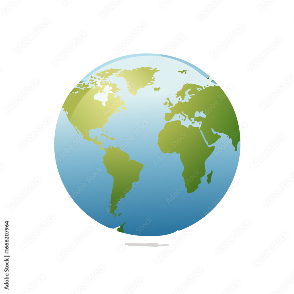 Fototapeta premium Earth Globe with Continents and Oceans Illustration