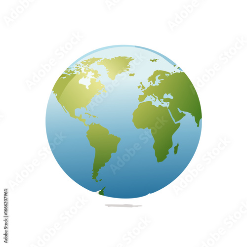 Earth Globe with Continents and Oceans Illustration