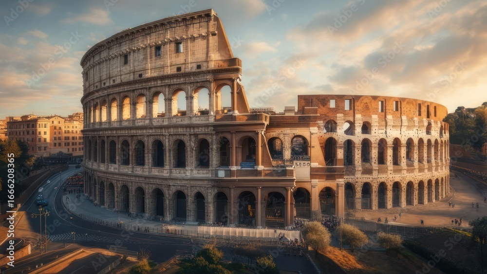 Obraz premium Ancient Roman Colosseum at sunrise