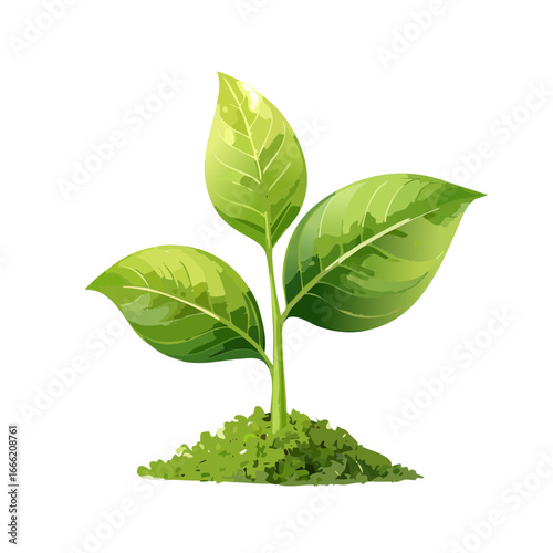 Green Sprout Emerging from Soil Isolated on Black Symbolizing Growth and New Beginnings Artistic Style