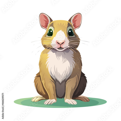 Cartoon hamster sitting illustration cute animal rodent pet character design