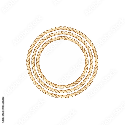 Round Rope Frame, Nautical Decorative Border, Simple Graphic Element