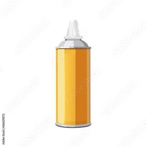 Construction foam can illustration Building material in yellow and gray shades on black