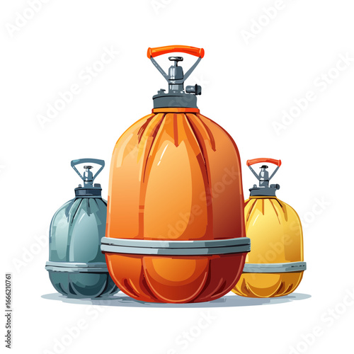 Abstract colored buoy illustration Graphic art Objects floating navigation marker water Cartoon style