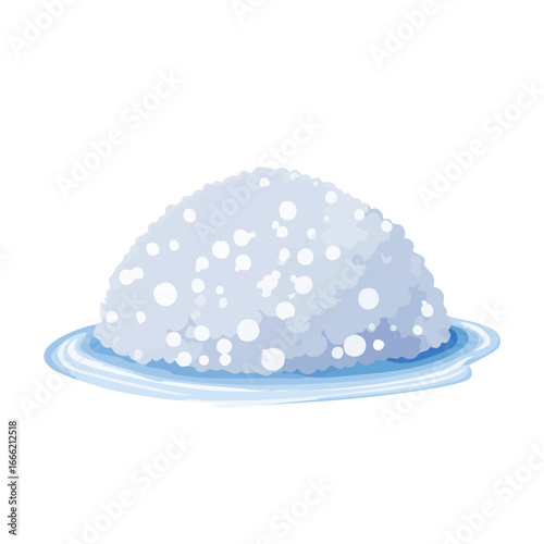 Salt Pile Illustration on Plate Cooking Ingredient Food Preparation Concept
