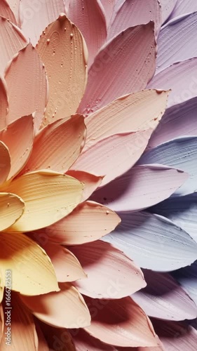 Abstract Pastel Paint Swatches with Creamy Texture Arranged in a Gradient Floral Pattern