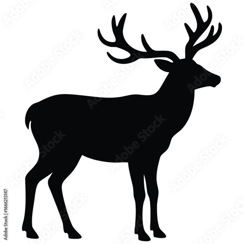 Deer silhouette vector illustration.