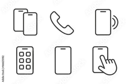 Minimalist mobile and communication icon set