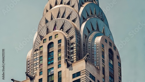 Architectural detail of a skyscraper