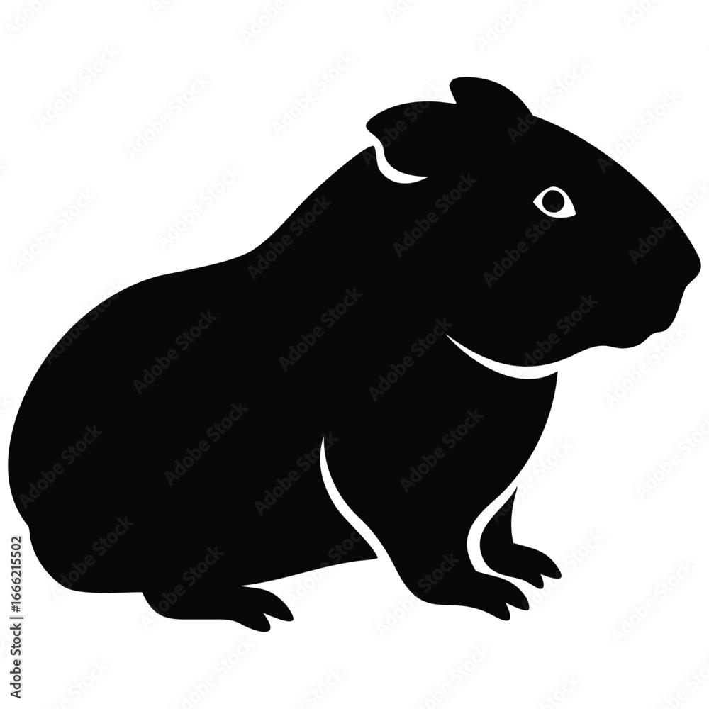 Obraz premium Guinea pig silhouette vector illustration.