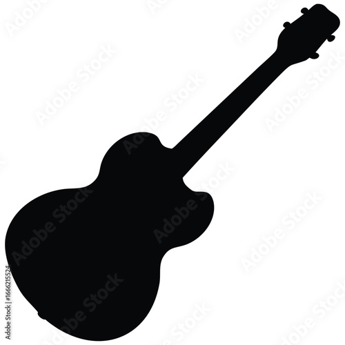 Guitar silhouette vector illustration.