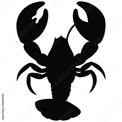 Lobster silhouette vector
