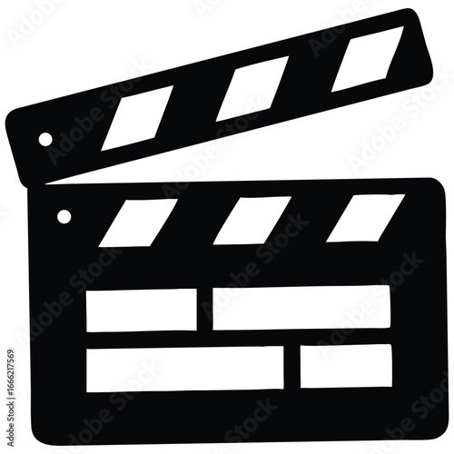 Clapper board silhouette vector illustration.