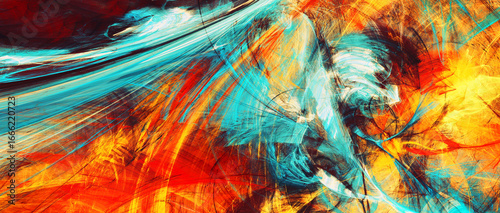 Bright color painting background. Abstract warm paint texture. Modern art pat...
