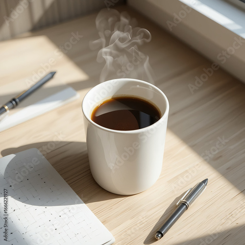 Morning Coffee Mug on Desk