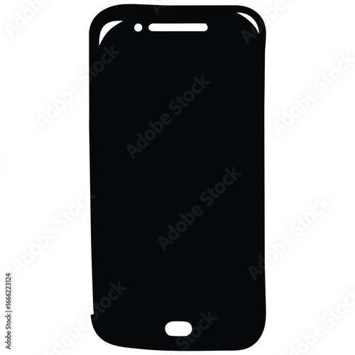 Smartphone silhouette vector illustration.