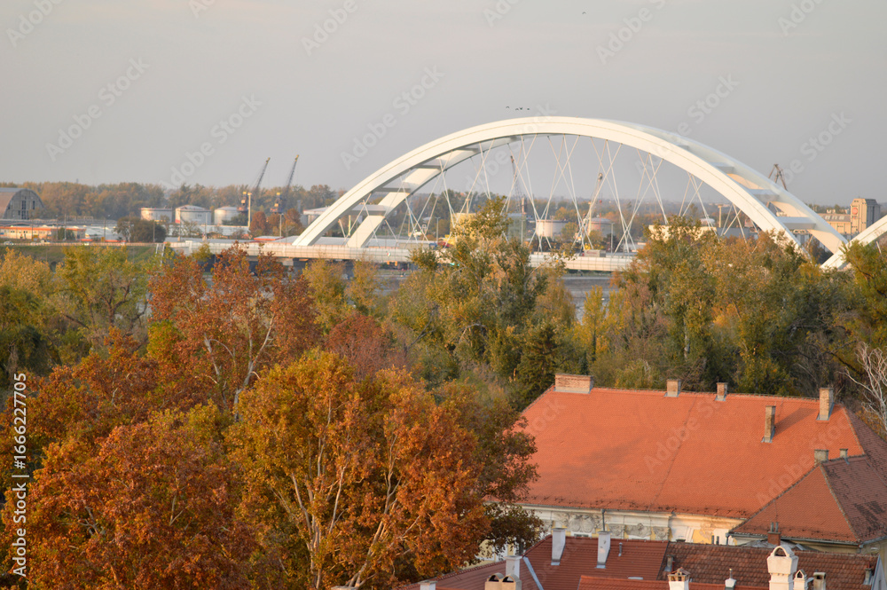 Fototapeta premium Petrovaradin Fortress in sunny autumn day in November