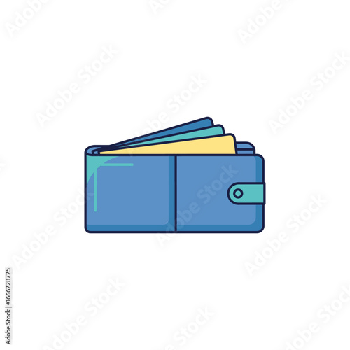 Isolated plastic credit cards and money in a black leather wallet on a desk