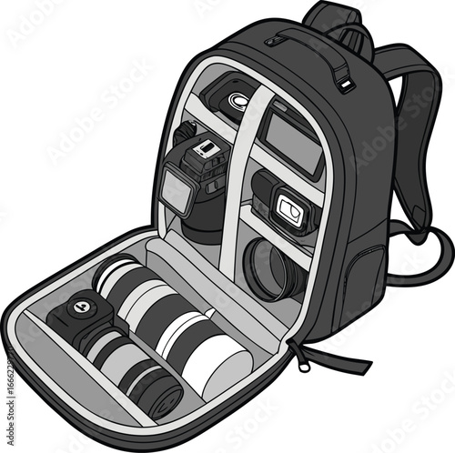 Premium DSLR Camera Backpack with Multiple Compartments and Lenses Storage