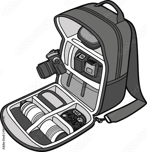 Premium DSLR Camera Backpack with Multiple Compartments and Lenses Storage