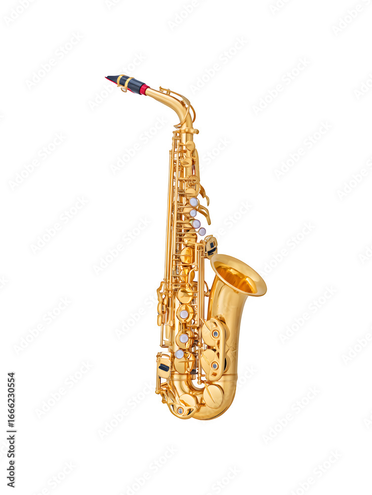Naklejka premium A detailed saxophone showcasing its design and features 