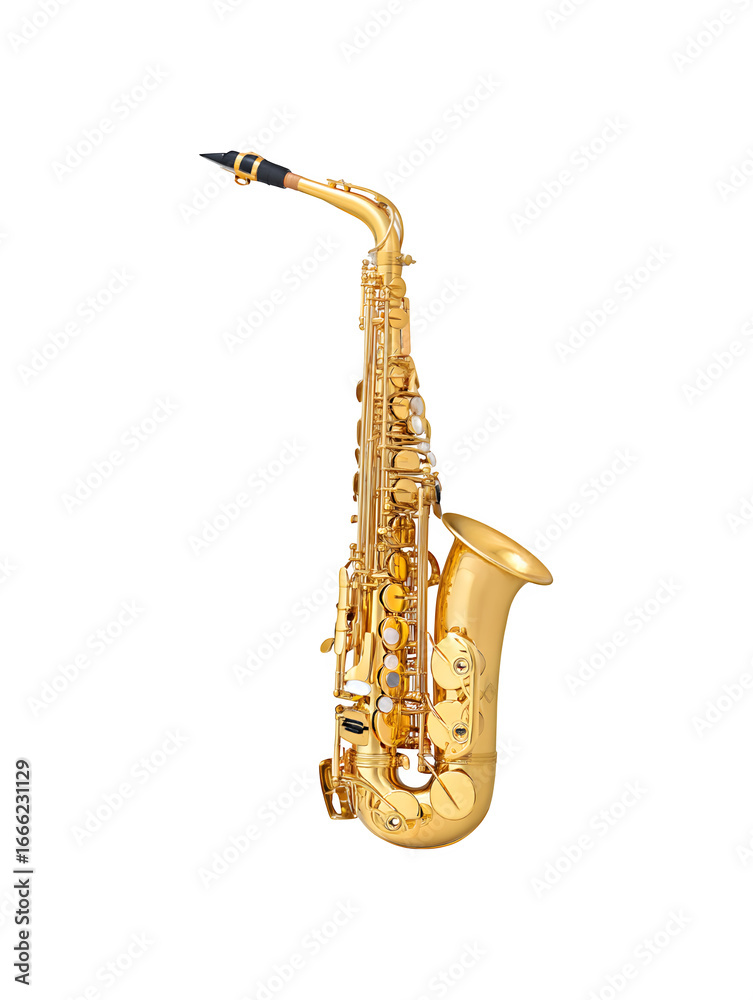 Naklejka premium A detailed saxophone showcasing its design and features 