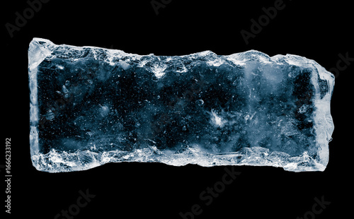 Ice block, isolated on a black background.