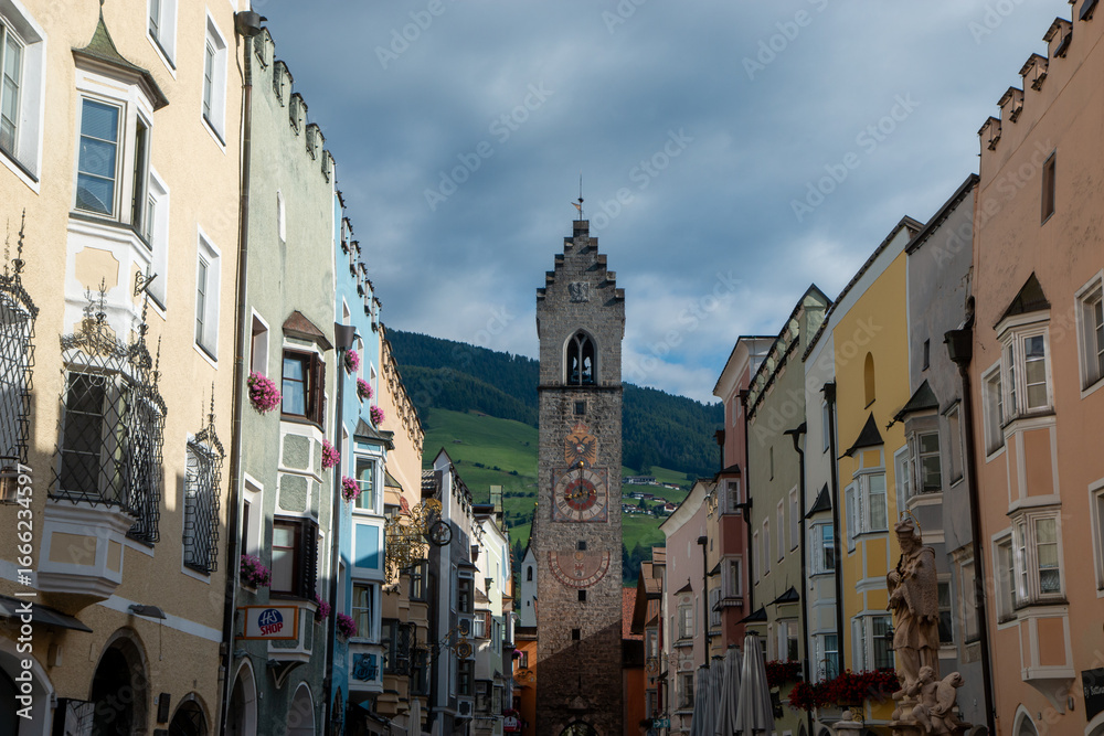 Obraz premium Vipiteno, a city in South Tyrol on the border with Austria, famous for its dairy products and speak