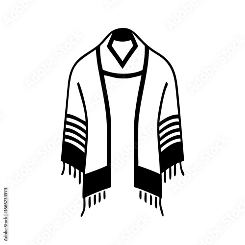 Tallit Icon - Jewish Prayer Shawl with Fringes 