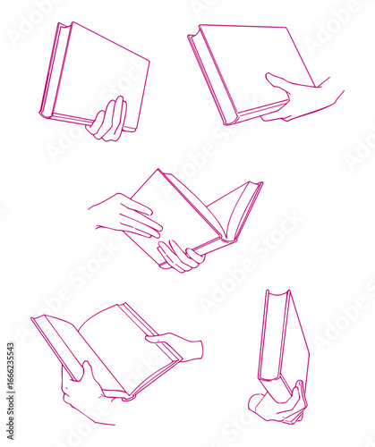 Different ways of holding and reading a book