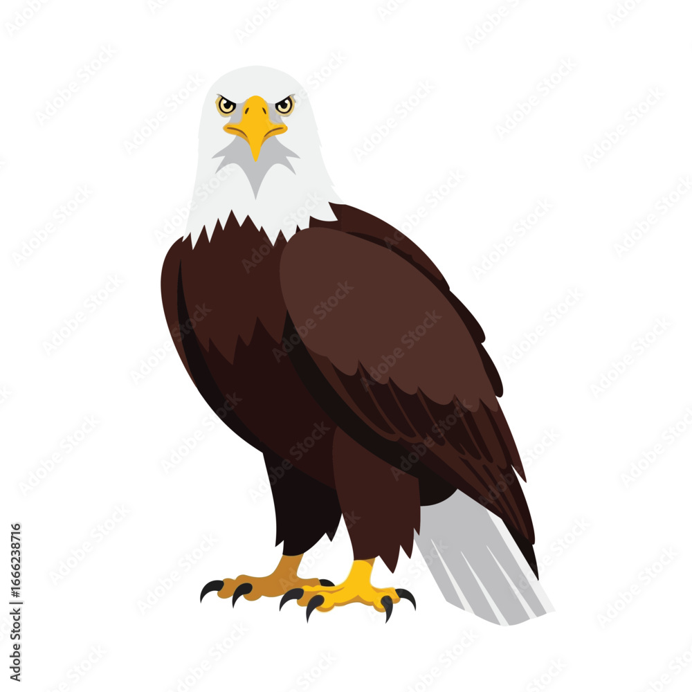 Fototapeta premium Vector art of majestic bald eagle standing