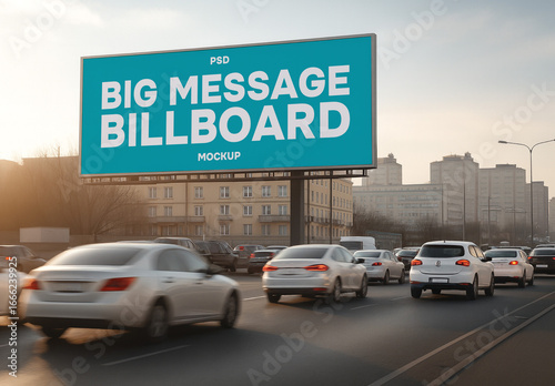 Large highway billboard mockup