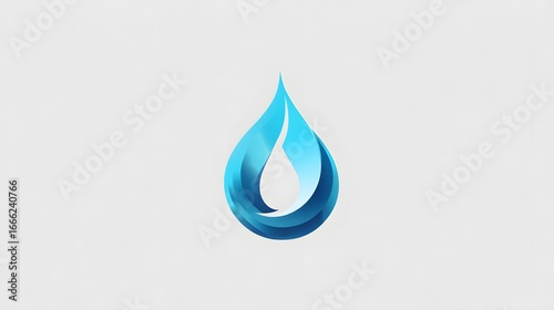 Minimalist water droplet logo with clean gradient