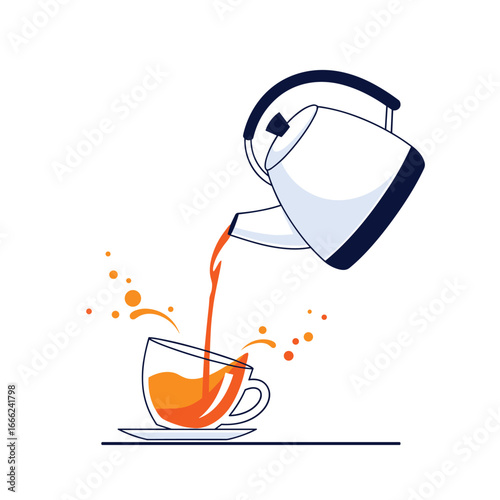 Freshly brewed tea being poured into a glass cup, perfect for a relaxing morning ritual