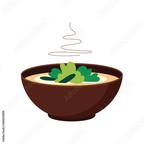 Warm, comforting bowl of soup with fresh herbs, perfect for restaurant menus and food blogs