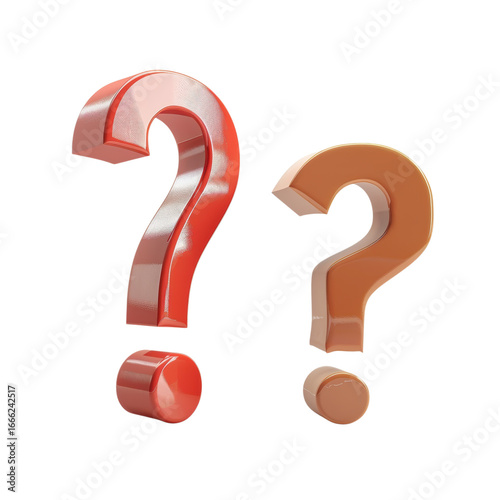 Two question marks on black bg